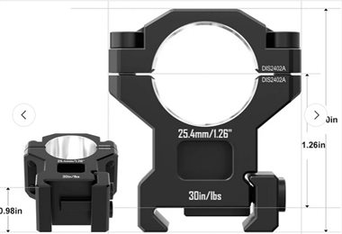 Zielfernrohrringe 25,4mm Präzisionsringe hohes Profil Picatinny 7075 BAT 